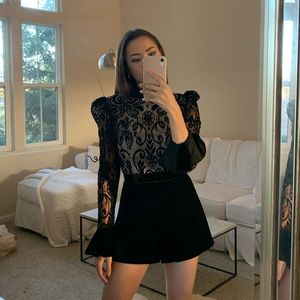 Victorian-esque Black Lace Playsuit